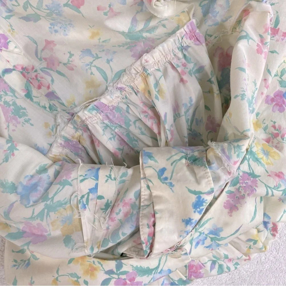 Vintage Handmade Pastel Floral Cottagecore Peasant Garden Tea Party Dress M - Picture 5 of 16